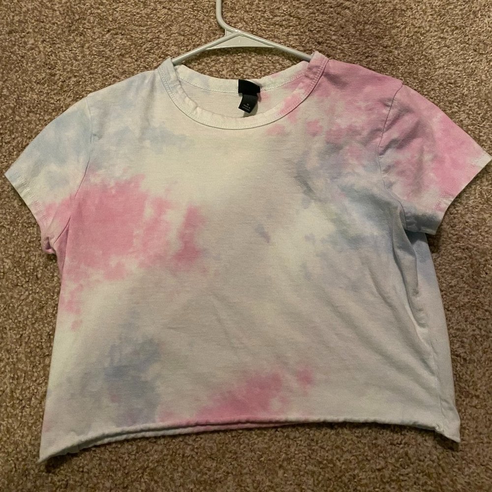 Wild Fable Blue & Pink Tie Dye Crop Top (Medium)